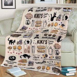 Kiki’s Delivery Service Pattern Flannel Fleece Blanket
