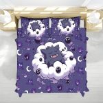 Anime Pokemon Gengar Sleeping Cloud Night Bedding Set