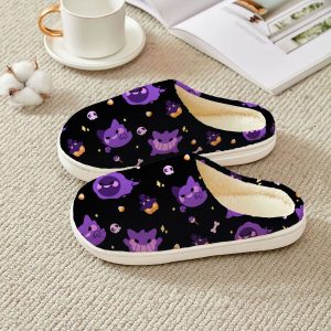 Cute Ghost Gengar Pattern Fleece Slippers
