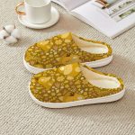 Cute Psyduck Pattern Fleece Slippers – Cozy Anime Home Shoes