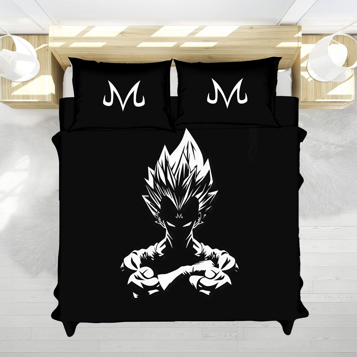 Dragon Ball Majin Vegeta Minimalist Dark Art Bedding Set 1
