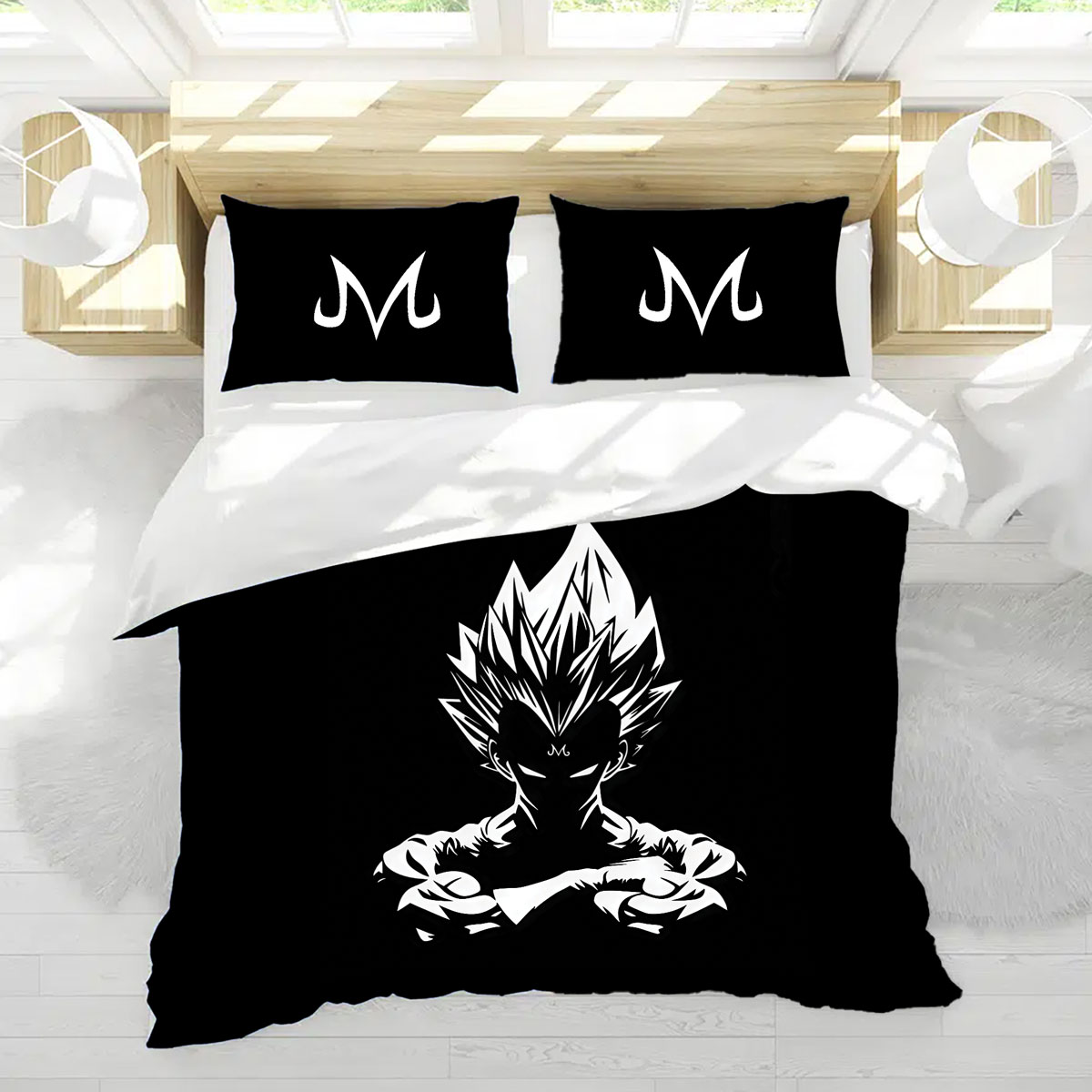 Dragon Ball Majin Vegeta Minimalist Dark Art Bedding Set 3
