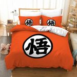 Dragon Ball Z Goku Kanji Minimalist Orange Bedding Set