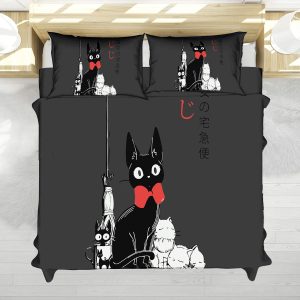 Kiki’s Delivery Service Jiji Minimal Anime Bedding Set