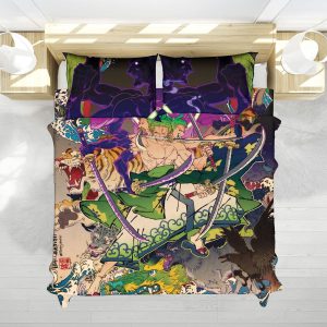 One Piece Roronoa Zoro Three Sword Style Bedding Set