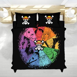 One Piece Straw Hat Crew Color Wheel Art Bedding Set