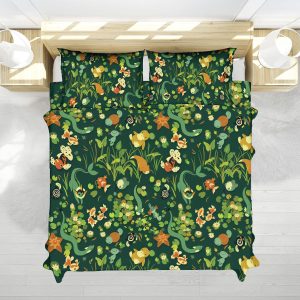 Pokemon Forest Pond Nature Pattern Cozy Bedding Set
