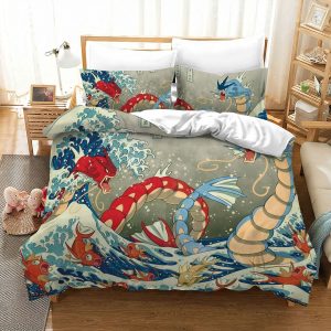 Pokemon Gyarados Japanese Ukiyo-e Wave Bedding Set