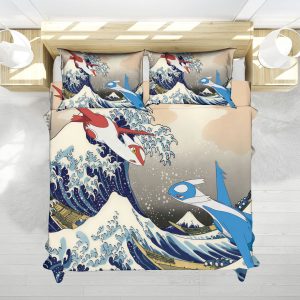 Pokemon Latios & Latias Wave Art Bed Set – Pokemon Anime Bedding