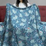Pokémon Quagsire Character Pattern Deep Blue Fleece Blanket