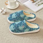 Pokemon Slowpoke Blue Pastel Pattern Cozy House Slippers
