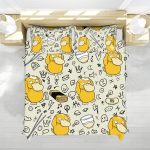 Psyduck Doodle Pattern Pokemon Bed Set