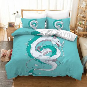 Spirited Away Haku Dragon Teal Anime Bedding Set