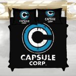 Capsule Corp Minimal Logo Dragon Ball Anime Bedding Set