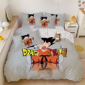 Dragon Ball Super Sleeping Kid Goku Cute Anime Bedding Set