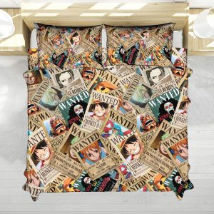 One Piece Wanted Posters Collage Anime Bedding Set