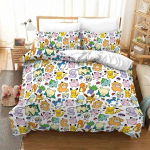 Pokemon Doodle Style All Characters Anime Bedding Set
