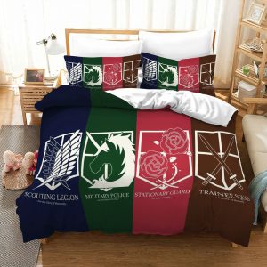 Attack on Titan Four Military Divisions Anime Bed Set