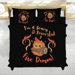 Calcifer Fire Demon Quote Howl’s Moving Castle Bed Set