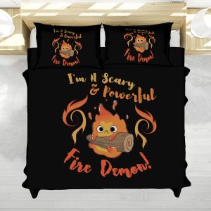 Calcifer Fire Demon Quote Howl’s Moving Castle Bed Set