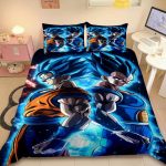Dragon Ball Goku Vegeta Blue Power Anime Bedding Set