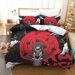 Itachi Uchiha Sharingan Red Moon Anime Bedding Set