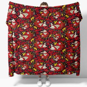 Magikarp Chaos Pattern Pokemon Fleece Blanket