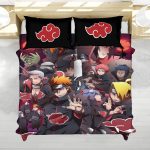 Naruto Akatsuki Members Dark Anime Bedding Set