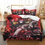 Naruto Akatsuki Members Red Cloud Anime Bedding Set