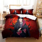 Naruto Itachi Uchiha Red Moon Akatsuki Anime Bedding Set