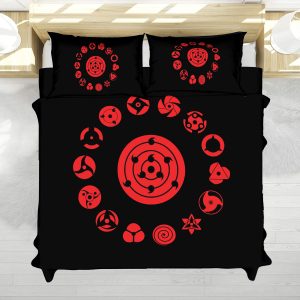 Naruto Sharingan Rinnegan Eye Symbols Anime Bedding Set