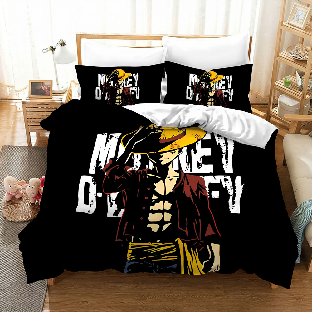 One Piece Luffy Pirate King Bedding Set 5 One Piece Monkey D Luffy Manga Panel Bed Set 5