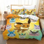 Pokemon Eevee Evolutions Bedding Set Colorful Anime Style