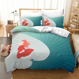 Ponyo Ocean Wave Minimalist Studio Ghibli Bed Set