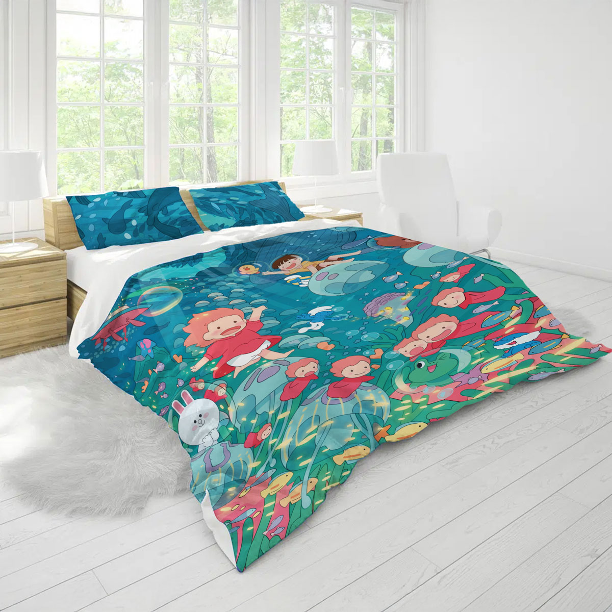 Ponyo Underwater Adventure Studio Ghibli Bedding Set 3