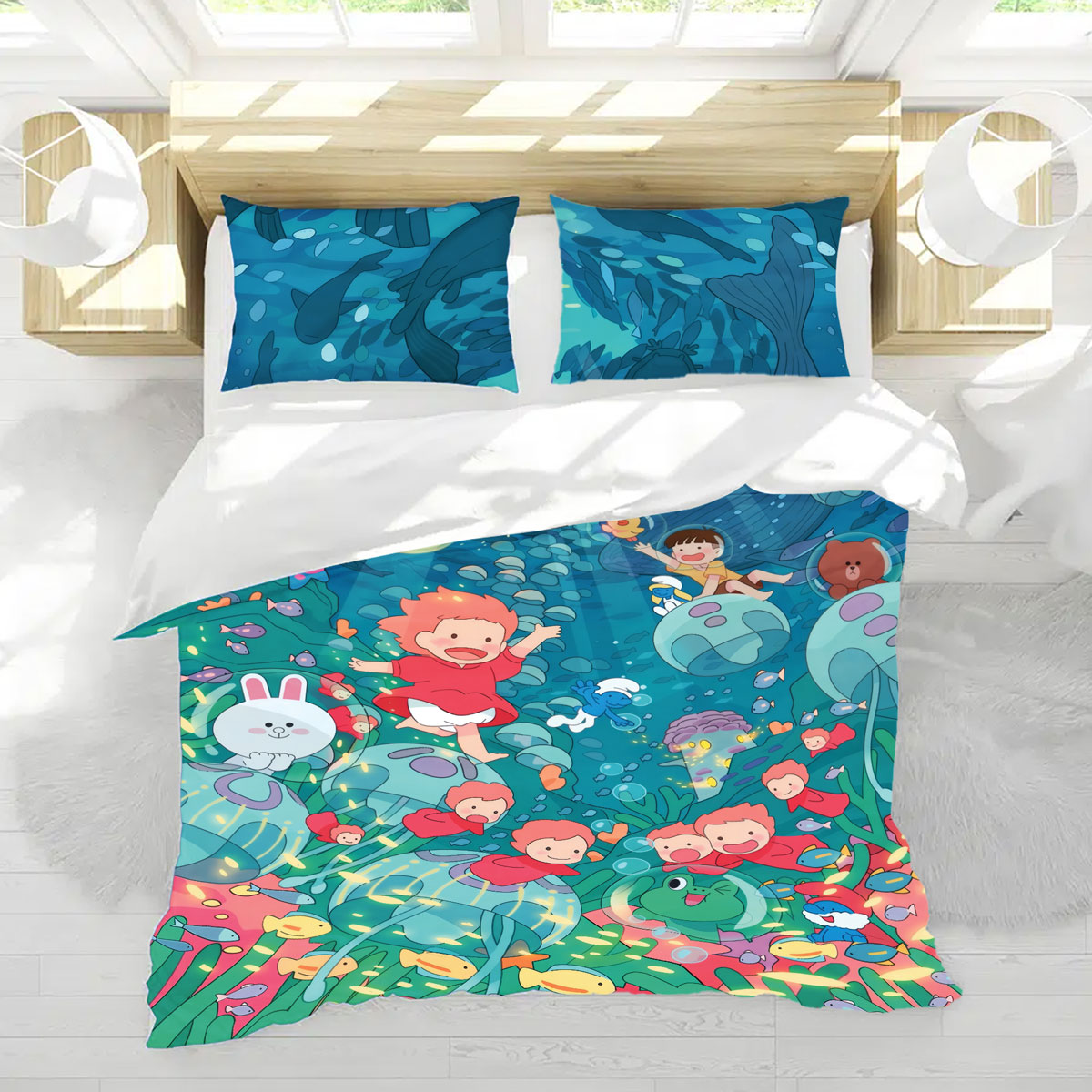 Ponyo Underwater Adventure Studio Ghibli Bedding Set 4