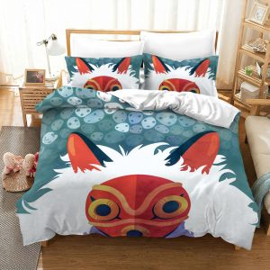 San Wolf Mask Princess Mononoke Bed Set