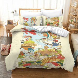Studio Ghibli Movie Collage Vintage Anime Bedding Set
