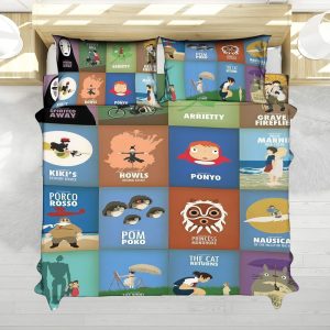 Studio Ghibli Movies Collage Anime Bedding Set