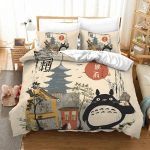 Totoro Japanese Pagoda Art Studio Ghibli Bed Set