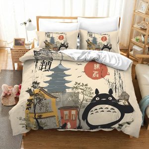 Totoro Japanese Pagoda Art Studio Ghibli Bed Set