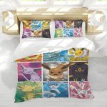 Pokemon Eevee Evolutions Color Grid Anime Bedding Set