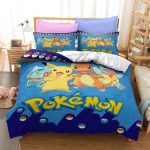 Pokémon Starter Trio Pikachu Blue Anime Bedding Set