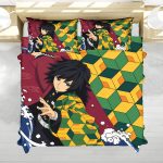 Giyu Tomioka Geometric Pattern Demon Slayer Bedding Set