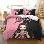 Nezuko Kamado Pink and Black Demon Slayer Bedding Set