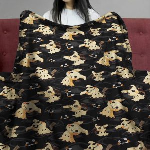 Pokemon Mimikyu Dark Ghost Pattern Cozy Blanket