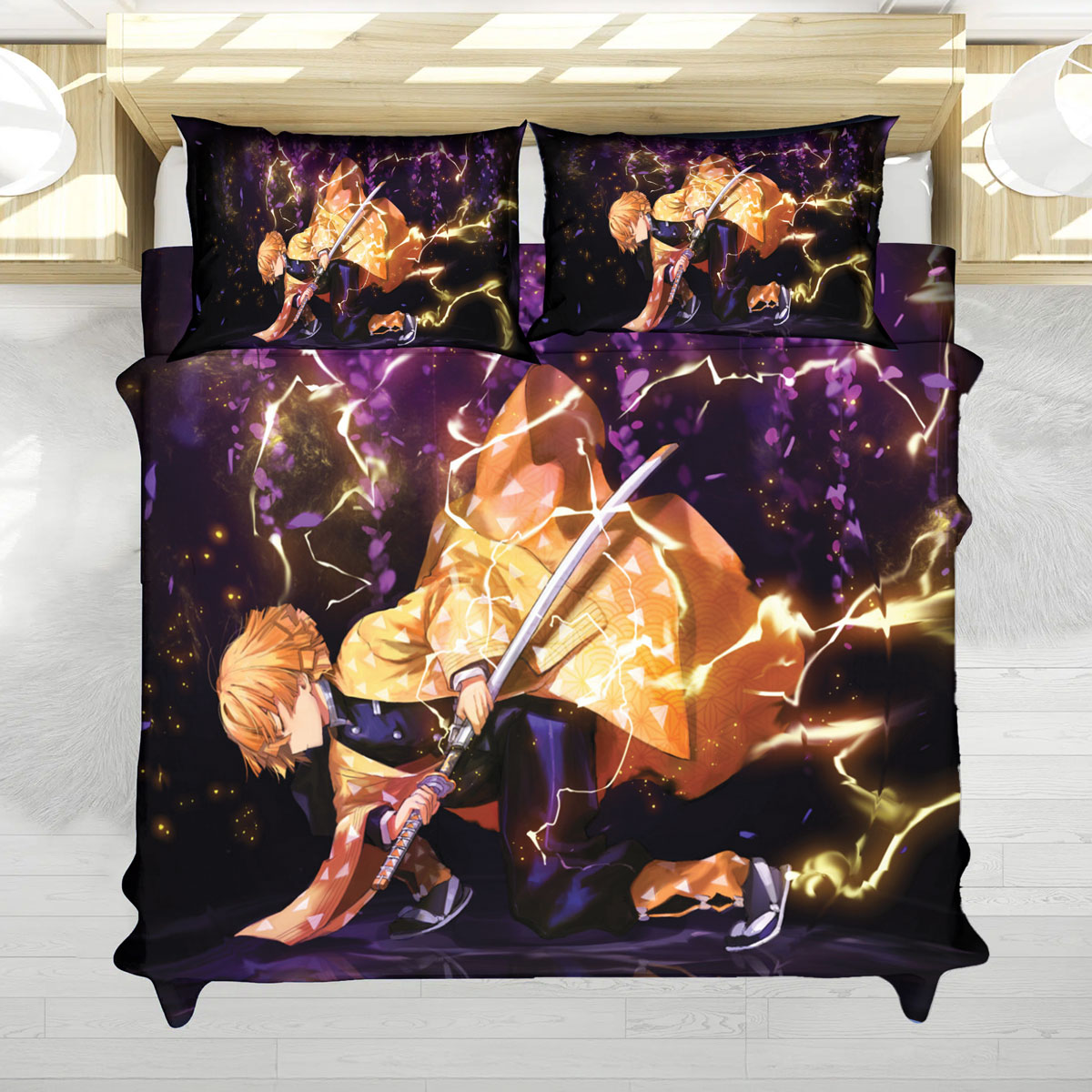 Zenitsu Agatsuma Thunder Breathing Demon Slayer Bedding Set 9 Zenitsu Agatsuma Thunder Breathing Demon Slayer Bedding Set 4