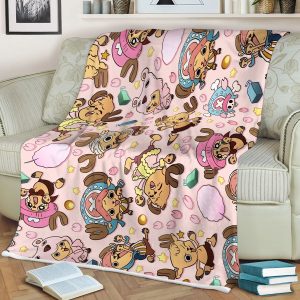Cute Chopper Sakura Pattern One Piece Fleece Blanket