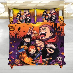 Jujutsu Kaisen Halloween Chibi Characters Bedding Set