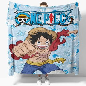 Monkey D. Luffy One Piece Logo Fleece Blanket